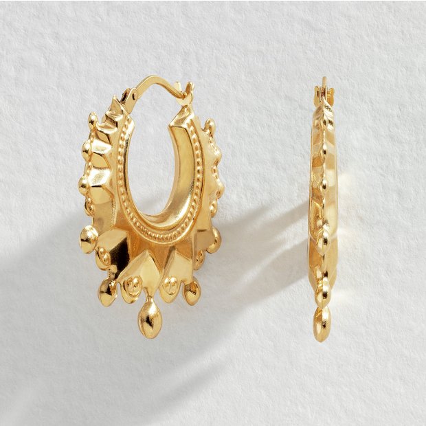 Gold plated creole deals earrings