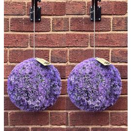 Garden XP Artificial Purple Topiary Hanging Balls - Set of 2