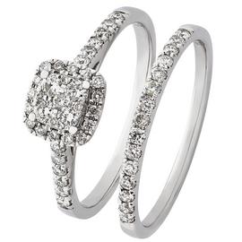 Revere 9ct White Gold 0.50ct tw Diamond Bridal Ring Set