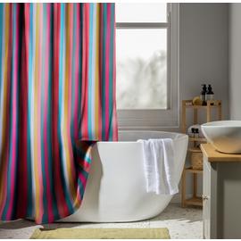 Habitat Stripe Anti Bacterial Curtain - Multicoloured