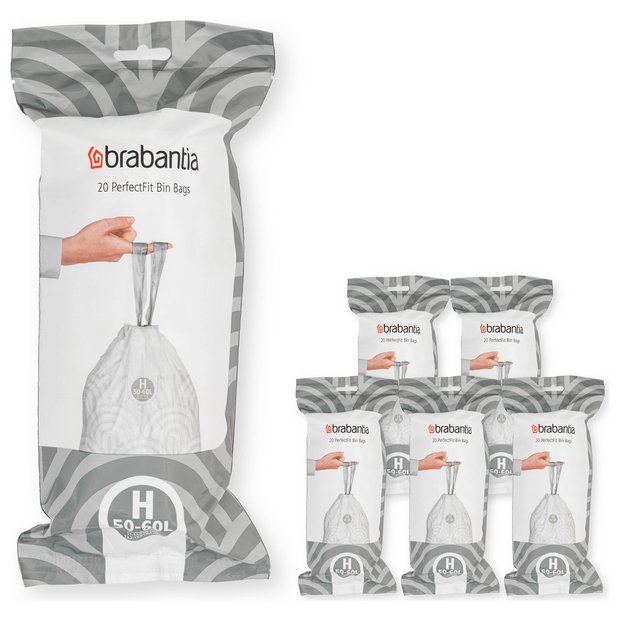Buy Brabantia 60L PerfectFit Code H Bin Liners Pack of 120