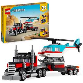 LEGO Creator 3in1 Flatbed Truck with Helicopter Toy 31146