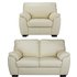 Argos Home Milano Leather Chair and 2 Seater SofaIvory