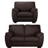 Argos Home Milano Leather Chair & 2 Seater SofaChocolate