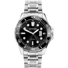 Sekonda Men's Stainless Steel Black Dial Watch