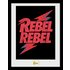 David Bowie Rebel Rebel Logo Framed Print Wall Art