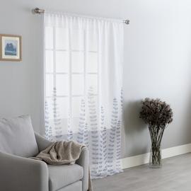 Argos Home Floral Pencil Pleat Voile Curtains Panel - White