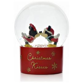 Disney Mickey & Minnie Mouse Red Christmas Snow Globe