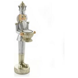 Gold & Silver Nutcracker Candle Holder Christmas Decoration