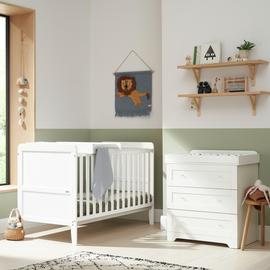 Tutti Bambini Rio Cot Bed and Dresser Nursery Set - White