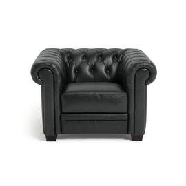 Habitat Chesterfield Leather Armchair - Black