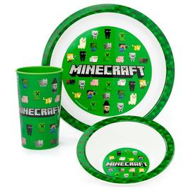 Zak Minecraft Kids Plastic Dinner Set - Green