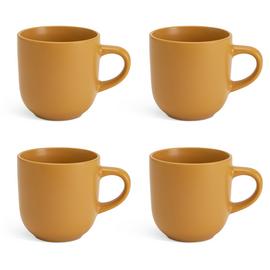 Habitat Matte Glaze Set of 4 Stoneware Mugs - Mustard