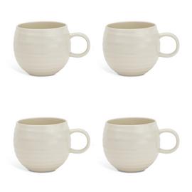 Habitat Ripple Set of 4 Stoneware Mugs - Cream