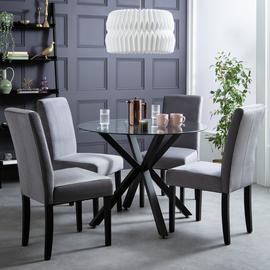 Argos Home Alice Black Dining Table & 4 Chairs