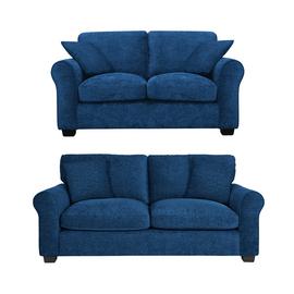 Argos Home Taylor Fabric 2 Seater & 3 Seater Sofa - Blue