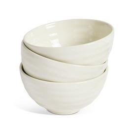 Habitat Ripple 3 Piece Stoneware Nibble Bowls - Cream