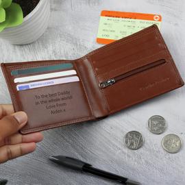 Personalised Message Tan Leather Wallet