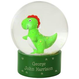 Personalised Message Dinosaur Glitter Snow Globe