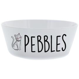 Personalised Message Plastic Scribble Cat Bowl