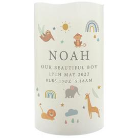 Personalised Message Safari Animals LED Candle