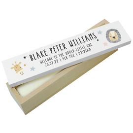 Personalised Message Animals Print Wooden Certificate Holder