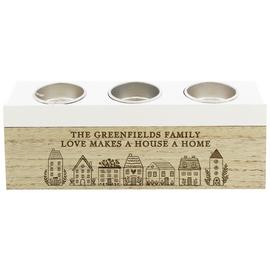 Personalised Message Home Triple Tea Light Box Decoration