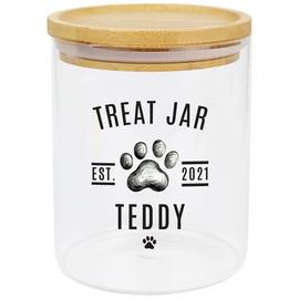 Personalised Message Pet Treats Storage Glass Jar With Lid