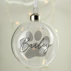 Personalised Message Pet Glass Bauble - Clear