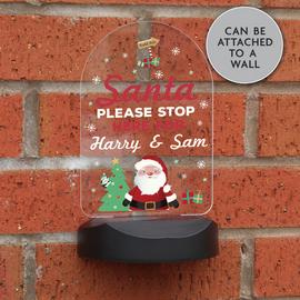 Personalised Message Christmas Santa Stop here Solar Light