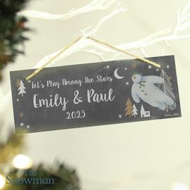 Personalised Message The Snowman Christmas Slate Plaque