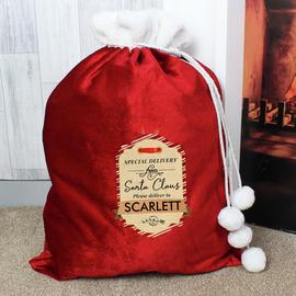 Personalised Message Special Delivery Red Christmas Sack
