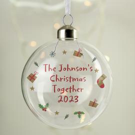 Personalised Message First Christmas Bauble - Clear