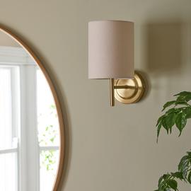 Argos Home Candelabra Steel Wall Light -  Brass & Natural