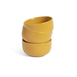 Habitat Matte Glaze 3 Piece Stoneware Nibble Bowls - Mustard