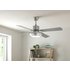 Argos Home Satin Nickel Remote Control Ceiling Fan - Silver
