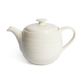 Habitat Ripple Stoneware Tea Pot - Cream