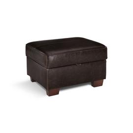 Argos Home Salisbury Leather Storage Footstool - Chocolate