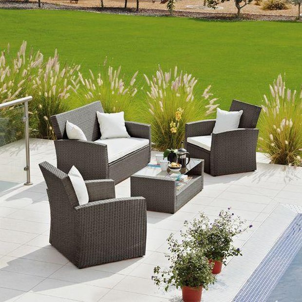 Buy Collection Bali Rattan Effect Brown 4 Seater Patio Set at Argos.co.uk Your Online Shop for