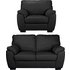Argos Home Milano Leather Chair and 2 Seater SofaBlack