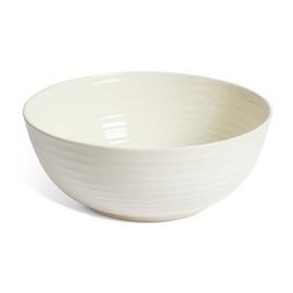 Habitat Ripple Stoneware Serving Bowl - Cream