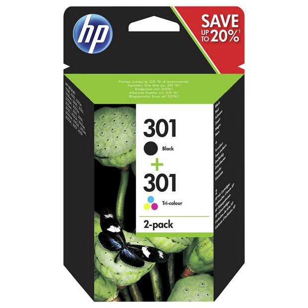 schouder Herenhuis zwart Buy HP 301 Original Ink Cartridges - Black & Colour | Printer ink | Argos