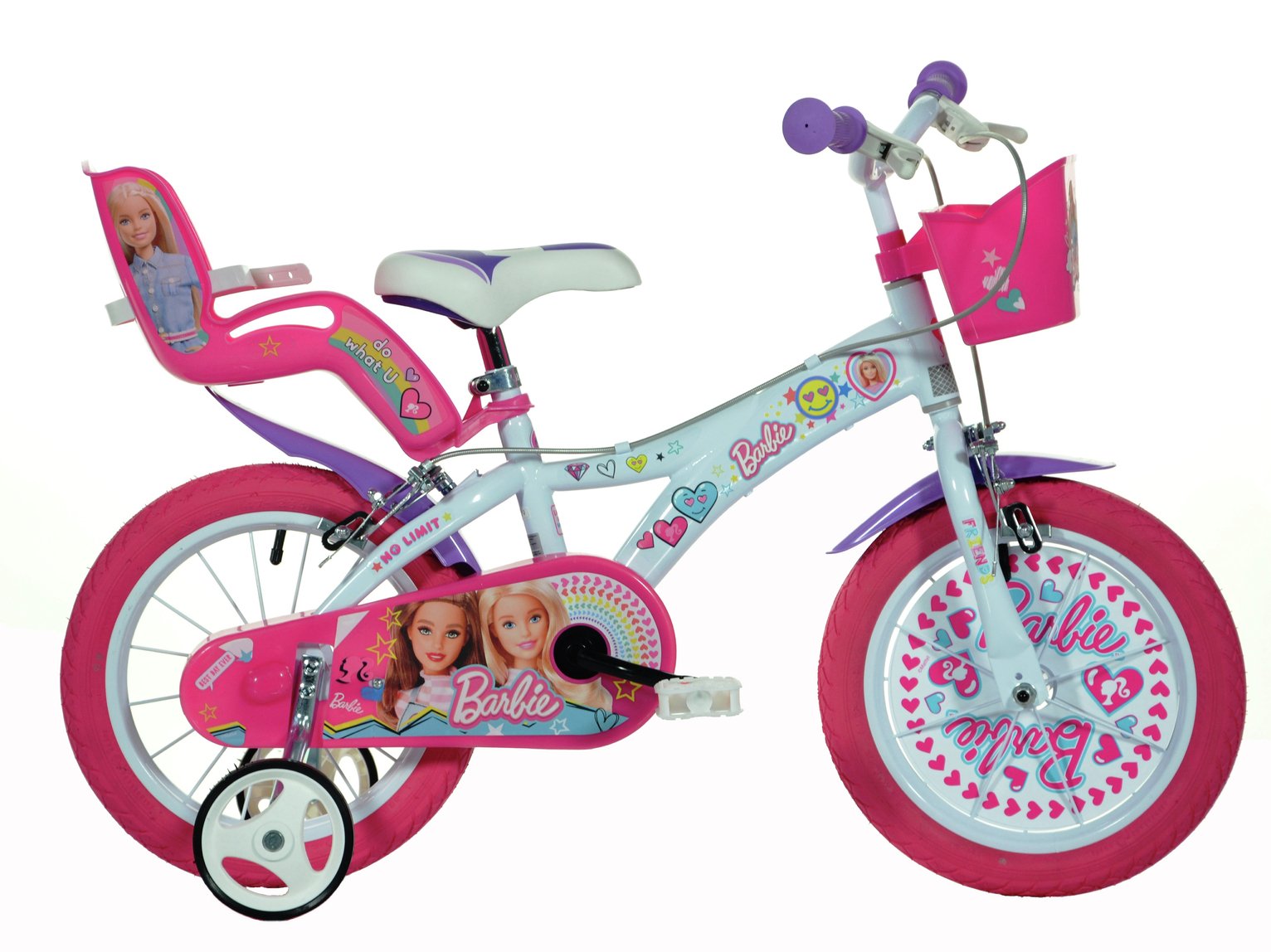 barbie bike with training wheels