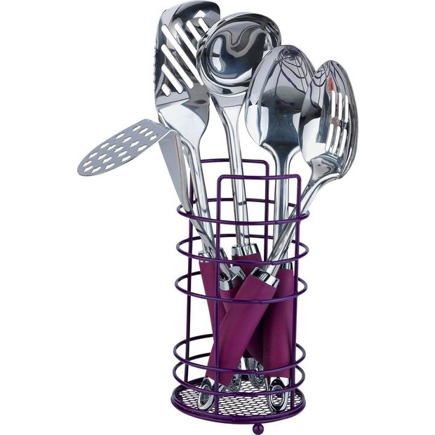 Buy ColourMatch Stainless Steel 5 Pc Utensils Set Purple Fizz at