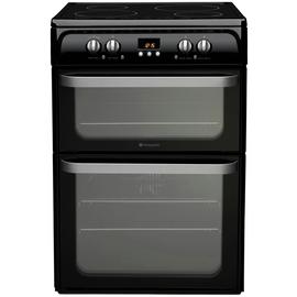 Hotpoint Ultima HUI614 K 60cm Double Electric Cooker - Black