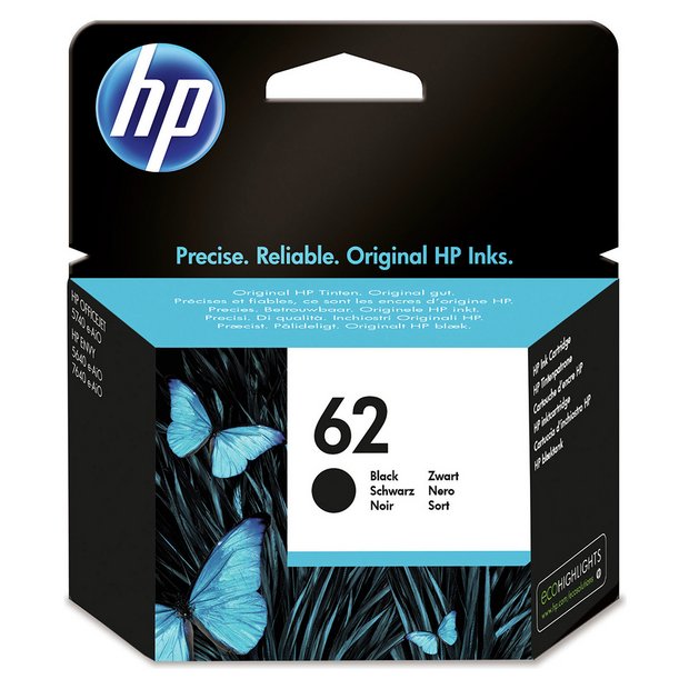 Buy HP 62 Black Original Cartridge & Instant Ink Compatible | Printer ink | Argos