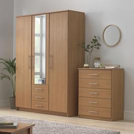 Argos Home Normandy 3 Door 3 Drawer Large Mirror Wardrobe