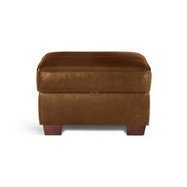 Argos Home Salisbury Leather Storage Footstool - Tan