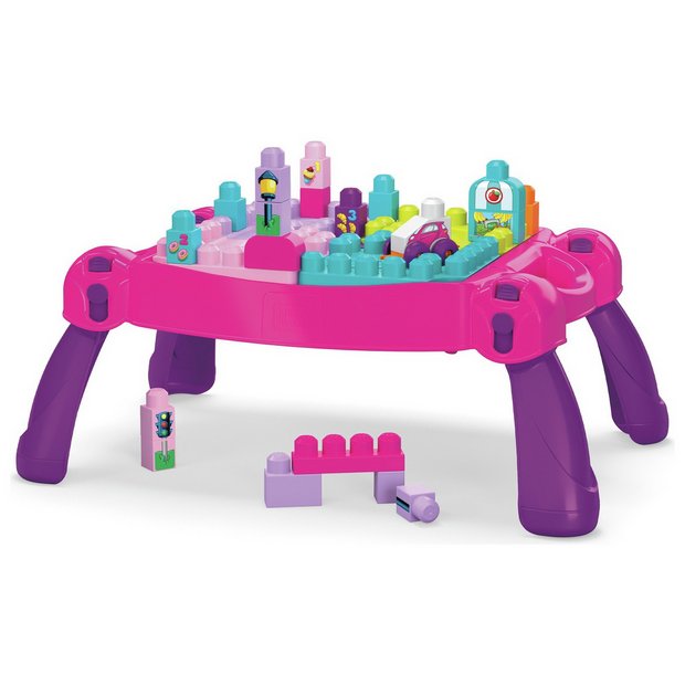 Buy Mega Bloks Build n Learn Table – Pink, Construction toys