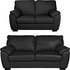 Argos Home Milano Leather 2 Seater and 3 Seater SofaBlack